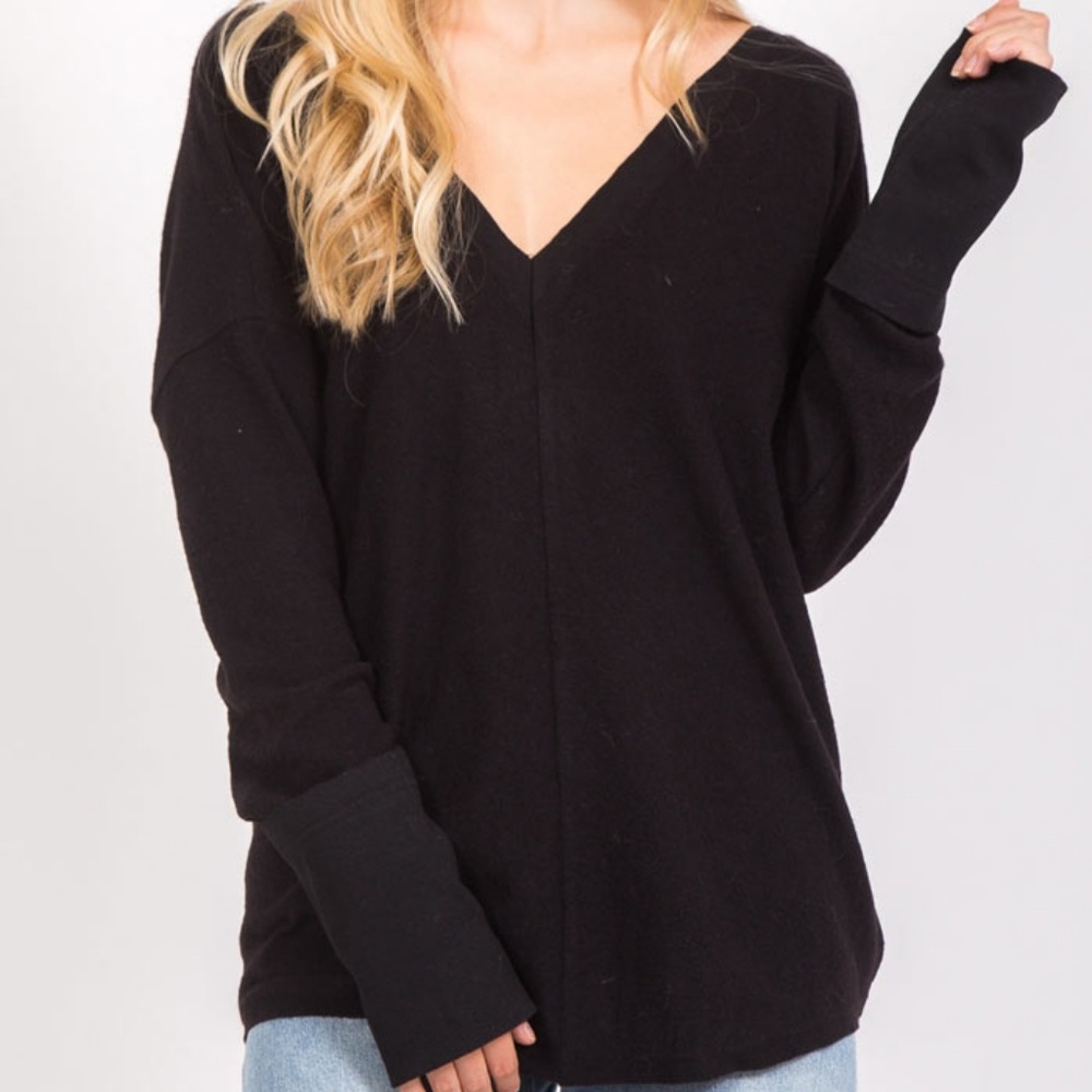 2 LEFT! Black twist back top - Picture 2 of 6